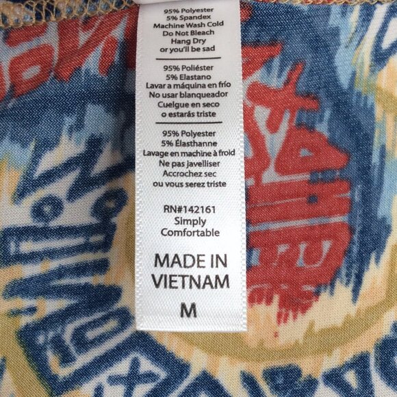 NWT LuLaRoe Classic T Top Womens Size Medium Geometric Red Blue Short Sleeve - Picture 9 of 10